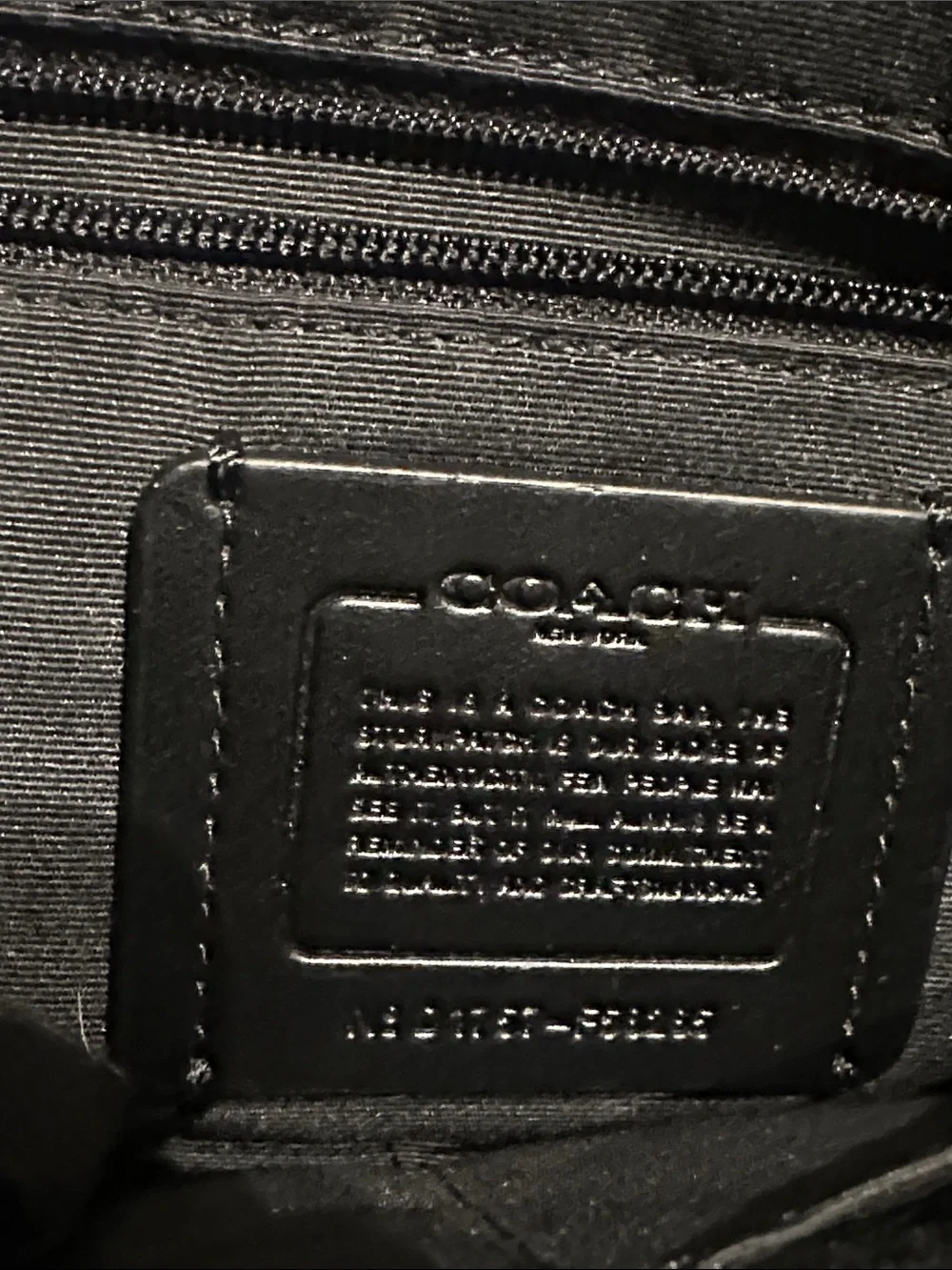 Coach Black Signature Crossbody with Leather Trim